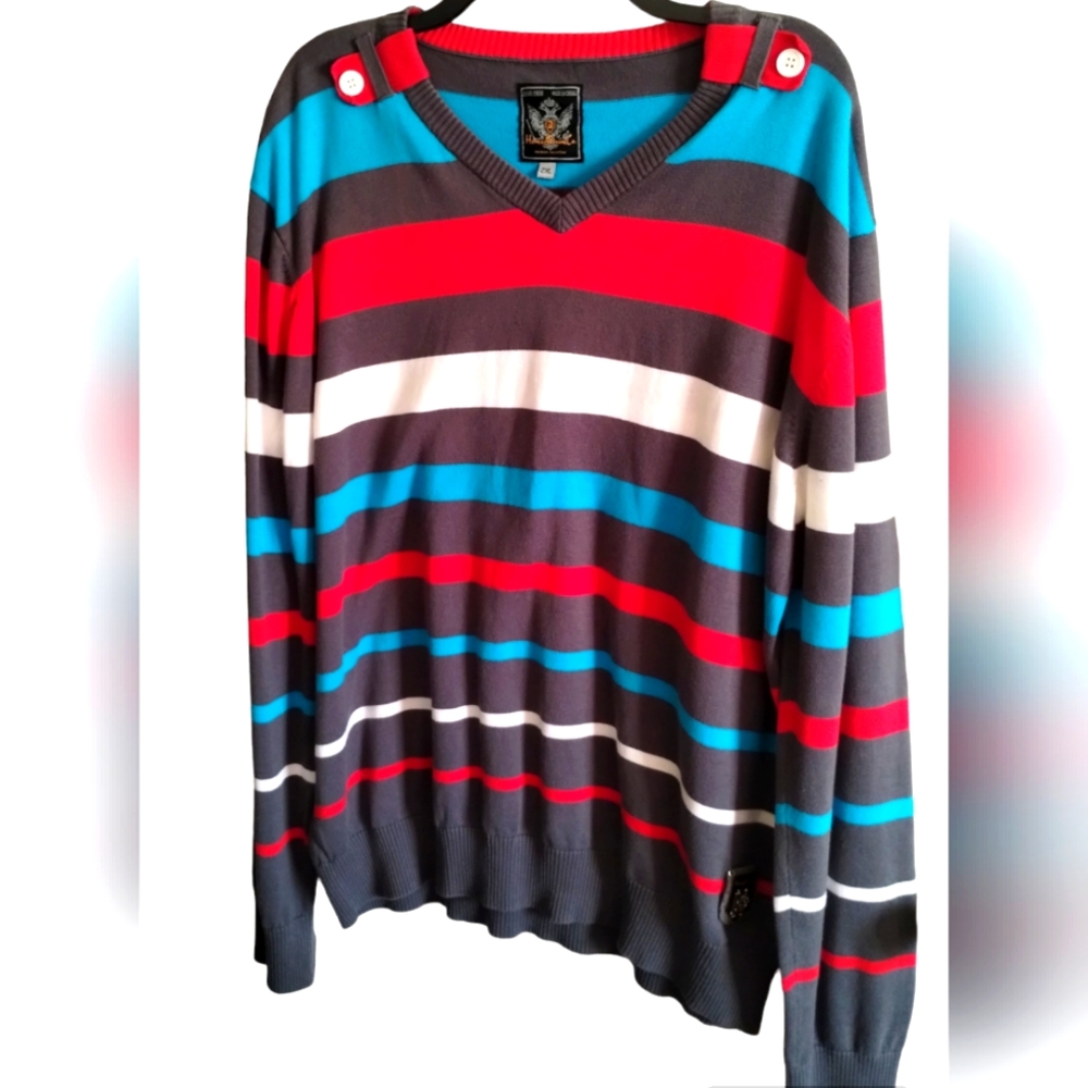 Big Men's Pullover Stripe Sweater